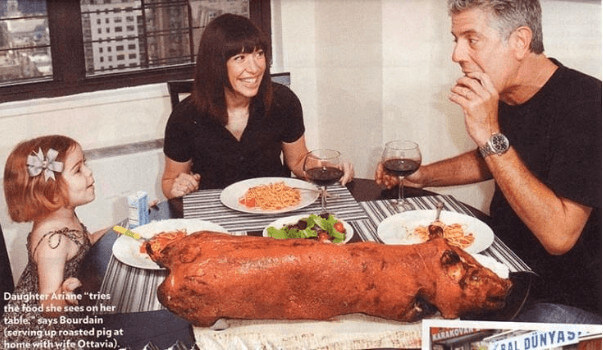 Ariane Bourdain Parents Eating Together